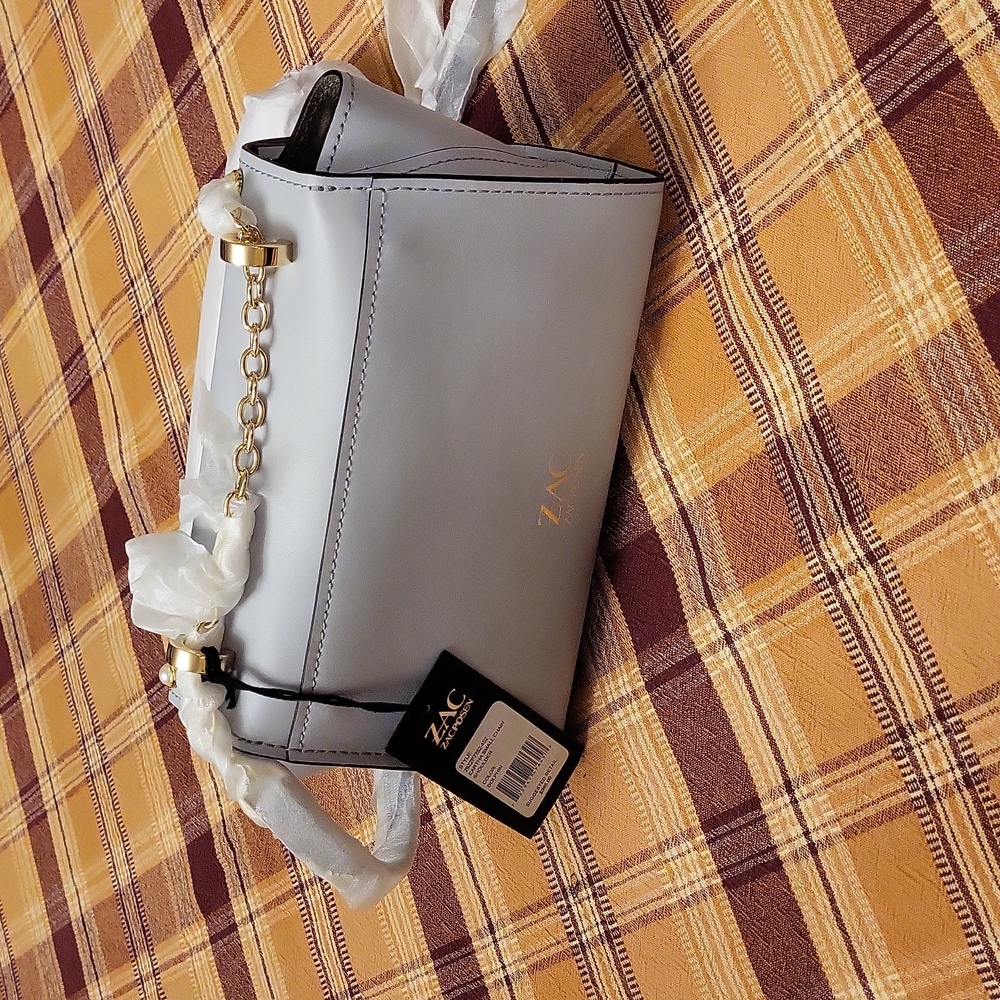 Zac Zac Posen Eartha small chain bag, light grey color ( dolphin) Nwt - Picture 2 of 12